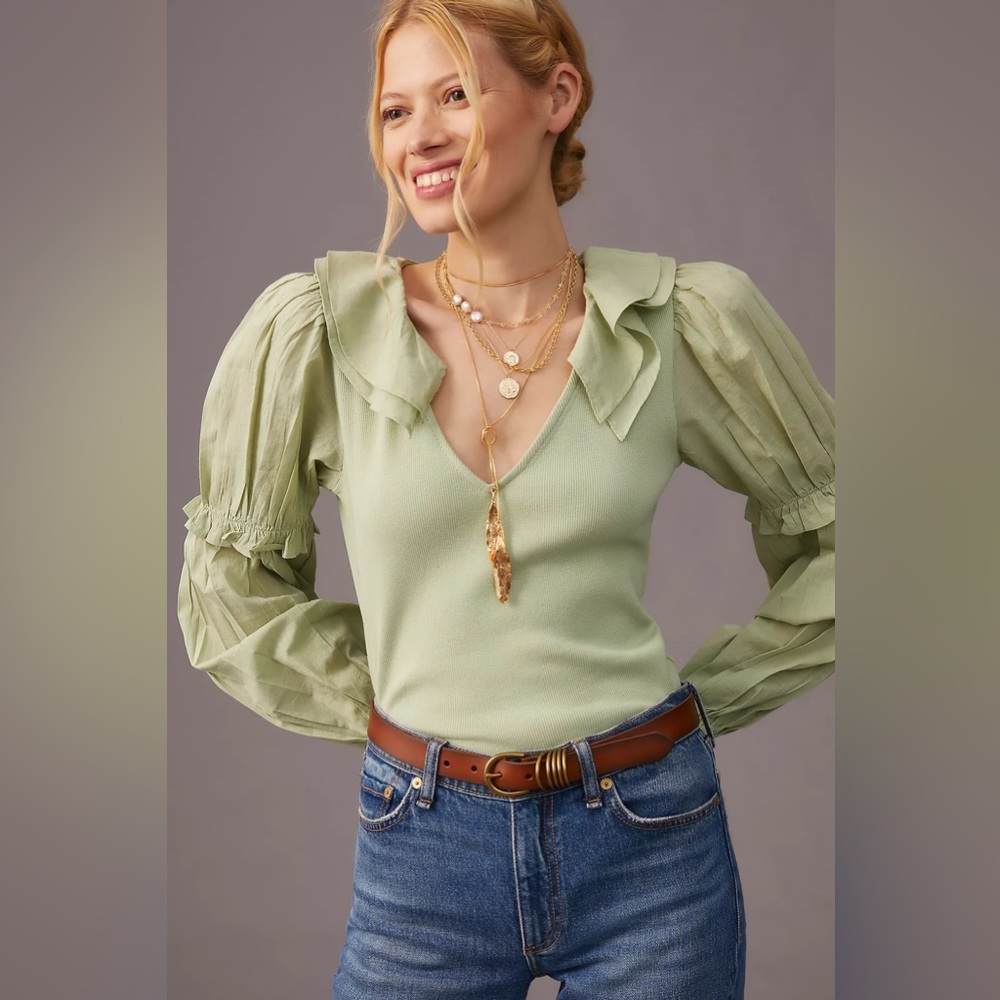 Anthropologie Ruffled Top
